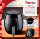 Fritadeira Air Fryer Elétrica 4 Litros 1350w C/ Pegador Inox