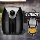 Fritadeira Elétrica Air Fryer 4L Digital 127V 1500W Preta Multilaser – CE168