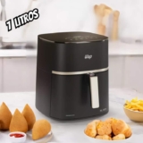 Fritadeira Elétrica Sem Óleo Air Fryer 7.1l 1700w Wap Airfry Mega Family Digital Com Cesto, Grelha E Alça Removível, Duplo Revestimento Antiaderente Graystone, Painel Digital, Cuba 7,1 Litros 127v