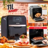 Fritadeira sem Óleo Airfryer Arno Oven & Grill Expert UFE9, Preta, 11L, Forno Inox Digital, 9 Funções, 1800W 110V
