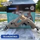 Furadeira De Impacto Com Sistema De Reversão De Rotação 500w 3/8 Cinza Tramontina 42362021 220v