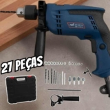 Furadeira de Impacto Nell 650W Velocidade Variável e Reversível 1/2” com Maleta 27 Peças MB7130