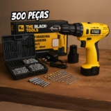 Furadeira Parafusadeira Bateria + Jogo Ferramentas 300 Peças