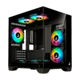 Gabinete Gamer Rise Mode Galaxy Glass M Mini, M-ATX, Lateral e Frontal em Vidro Temperado, Sem FANs, Preto – RM-GA-GGMN-FB