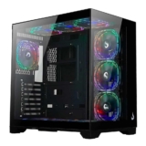 Gabinete Gamer Rise Mode Galaxy Glass Standard V2, Mid Tower, ATX, Lateral e Frontal em Vidro Temperado, Com 10 Ventoinhas, Preto – RM-GA-GGSB2-ARGB