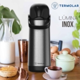 Garrafa Térmica 1 Litro Inox Pressão Lúmina Café Termolar Cor Ginger
