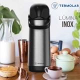 Garrafa Térmica 1 Litro Inox Pressão Lúmina Café Termolar Cor Ginger