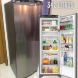 Geladeira Consul Frost Free 342L cor Inox com Gavetão Hortifruti Congelador Espaçoso CRB39A 220V