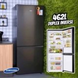 Geladeira Duplex Inverse Evolution SmartThings Samsung RB50 Black Inox 462L 220V