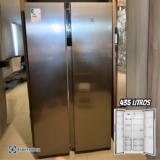 Geladeira Electrolux Frost Free Inverter 435L Efficient com AutoSense Side by Side cor Inox Look (IS4S)