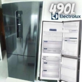 Geladeira/Refrigerador Electrolux Frost Free – Inverse Black Inox Look 490L IB7B