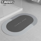 Genérico Kit Com 3 Tapetes Mágicos Antiderrapante Ultra Absorvente De Secagem Rápida Para Banheiro E Casa Multicolorido 58 cm x 37.5 cm