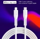Geonav Cabo de Silicone USB-C para Lightning, carregamento até 38W, Silicone resistente, 1,5m, ESLICSWT, Branco