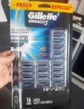 Gillette Mach3 Carga para Aparelho de Barbear Recarregável com 3 Lâminas Afiadas por Mais Tempo, 16 Uds