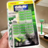 Gillette Mach3 Sensitive Carga para Aparelho de Barbear Recarregável com Aloe Vera, Ideal para Peles Sensíveis, 20 Uds