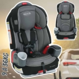 Graco Cadeira de Carro Infantil Nautilus 65, Sistema Simply Safe Adjust, LATCH, Grupo 1,2,3(9 a 36kg), Preto