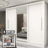 Guarda-roupa Casal 3 Portas 1 Porta Espelhada Milão He