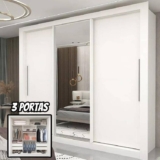Guarda-roupa Casal 3 Portas 1 Porta Espelhada Milão He