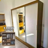 Guarda Roupa Casal 3 Portas 2 Gavetas Plata Demóbile Wt