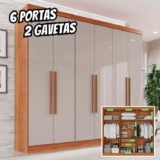 Guarda-roupa Casal 6 Portas 2 Gavetas França