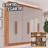Guarda-roupa Casal 6 Portas 2 Gavetas França Wt