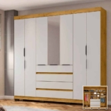Guarda-roupa Casal com Espelho 7 Portas 4 Gavetas Araplac Lisboa EB24074