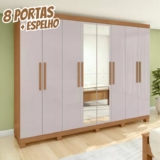 Guarda-roupa Casal Easy Slim 8 Pts C/ Esp E Pés Amendoa/off