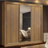 Guarda-roupa Casal Madesa Mônaco 3 Portas de Correr com Espelho – Rustic