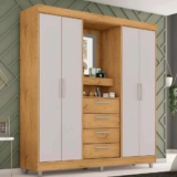 Guarda-roupa com Espelho 4 Portas 4 Gavetas Araplac Pequim