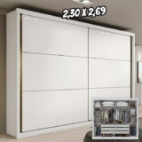 Guarda-roupa Móveis Lopas Toronto Plus cor branco de mdf com 2 portas corrediças