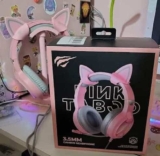 Headset Gamer Havit H2233d P2 Rgb (usb) 50mm Pink Cat Rosa