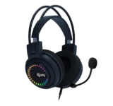 Headset Gamer Mizar ELG, 3D Surround 7.1, Drivers de 50mm, Microfone Omnidirecional, Earpads de Malha Esportiva, Iluminação RGB, Preto, HGMZ