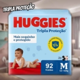 Huggies Fralda Tripla Proteção M 92 Un