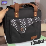 INSMEER Bolsa De Almoço Isolada Para Mulheres, Lancheira Térmica De Grande Capacidade De 10 L Bolsa Térmica À Prova D’Água, Adequado Para Praia/Trabalho/Piquenique (Preto)