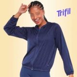 Jaqueta Corta Vento Trifil com Capuz Feminina