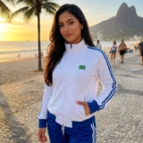 Jaqueta Feminina Casaco Manga Longa Tendência Brasil Copa