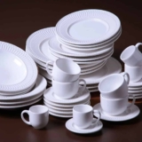 Jogo com 6 Xícaras de Chá e 6 Pires Roma Branco Porto Brasil 161 ml