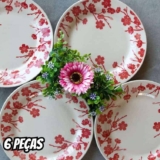 Jogo de 06 Prato Sobremesa 18cm Donna Jardim Oriental Biona