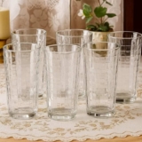 Jogo de Copos de Vidro 255ml 6 Peças Haus Concept Waffle