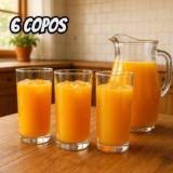 Jogo de Copos de Vidro Long Drink para Água e Suco 255ml 6pcs Ruvolo