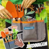 Jogo de Ferramentas P/ Jardim Tramontina C/ Cinto 8 Pç Cinza