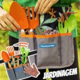 Jogo de Ferramentas P/ Jardim Tramontina C/ Cinto 8 Pç Cinza