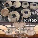 Jogo De Panelas 10 Peças Bianco Antiaderente Com Tp De Vidro – Nobrand