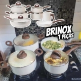 Jogo De Panelas 7 Peças Ceramic Life Vanilla Brinox