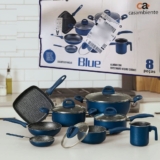 Jogo De Panelas 8 Pecas Ibiza Blue Casambiente, Ceramica, Antiaderente