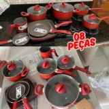 Jogo De Panelas Brinox Ceramic Life Smart Plus Vermelho 8pc