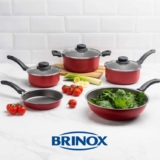 Jogo De Panelas Brinox Garlic Antiaderente 5 Peças Vermelho