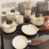 Jogo De Panelas Brinox Smart Plus 6pçs Ceramic Life Vanilla 4791/102