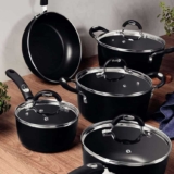 Jogo de Panelas de Alumínio com Revestimento Interno de Antiaderente 5 Peças Tramontina Mônaco Preto