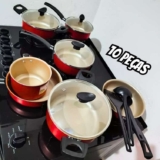 Jogo de panelas de cozinha Marpal Elegan 10 Peças 10 PEÇAS com 10 peças de alumínio bordô